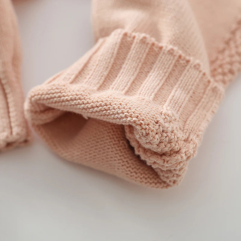 Infant Baby Girls Knitting Solid Color Jumpsuit One piece Outfit Spring Autumn Baby Girls Clothes Baby Girl Knitting Bodysuits